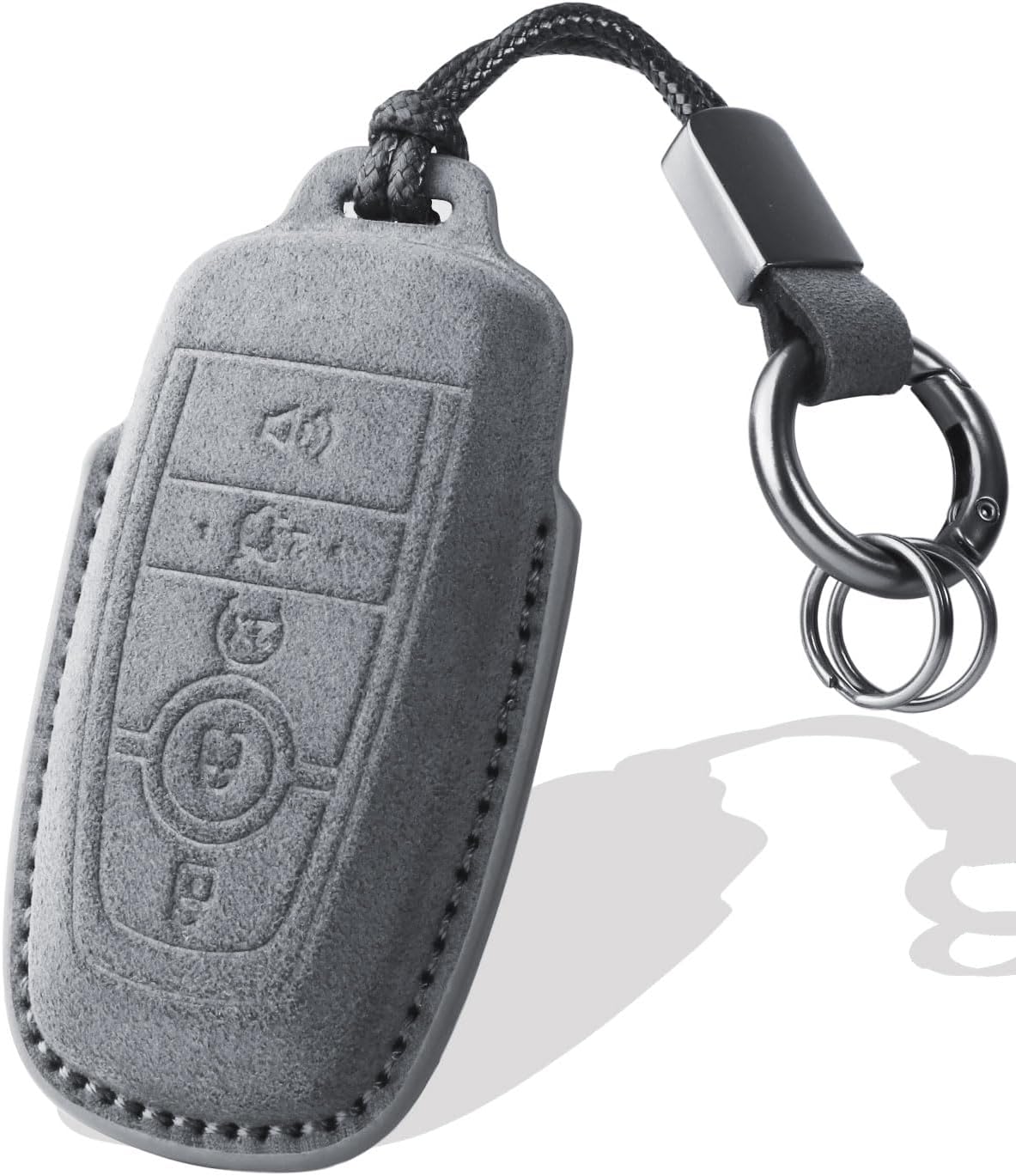 for Ford Key Case Cover with Keychain Fit for Ford Smart Keys Case Protector Suede