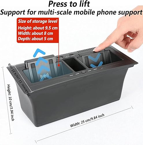 Miniatura 6 de BAIYITONGDA Cargador de coche inalámbrico dual para Land Rover Defender 90 110 130 2020-2023, almohadilla de carga rápida Qi de 15 W con puerto