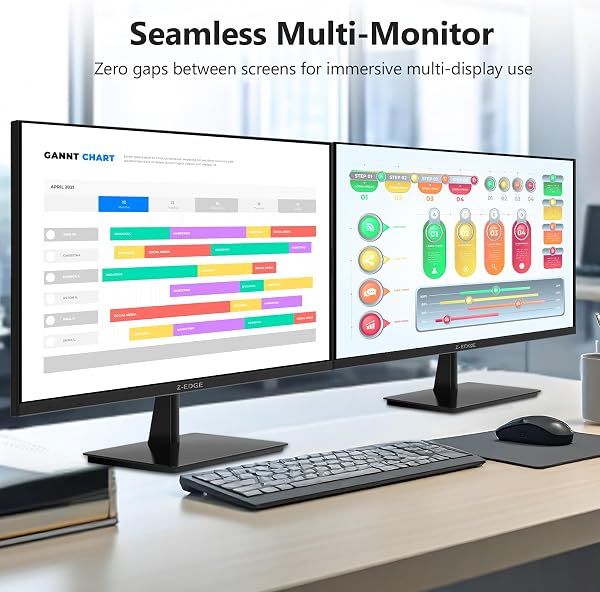Z-Edge 27 Inch 4K Monitor UHD IPS Panel 3840x2160, 60Hz, 300cd/m² Brightness, FreeSync, HDR10, DisplayPort & HDMI, VESA Mountable, Black - 5