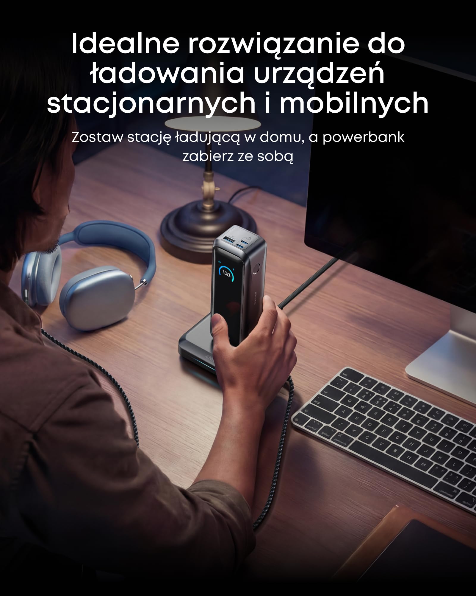 Powerbank i stacja ładująca Anker Prime, 20 100 mAh, 220 W, 6 portów | Powerbank i stacja ładująca Anker Prime, 20 100 mAh, 220 W, do 6 urządzeń, ładowanie dwukierunkowe, zgodność z wymogami TSA