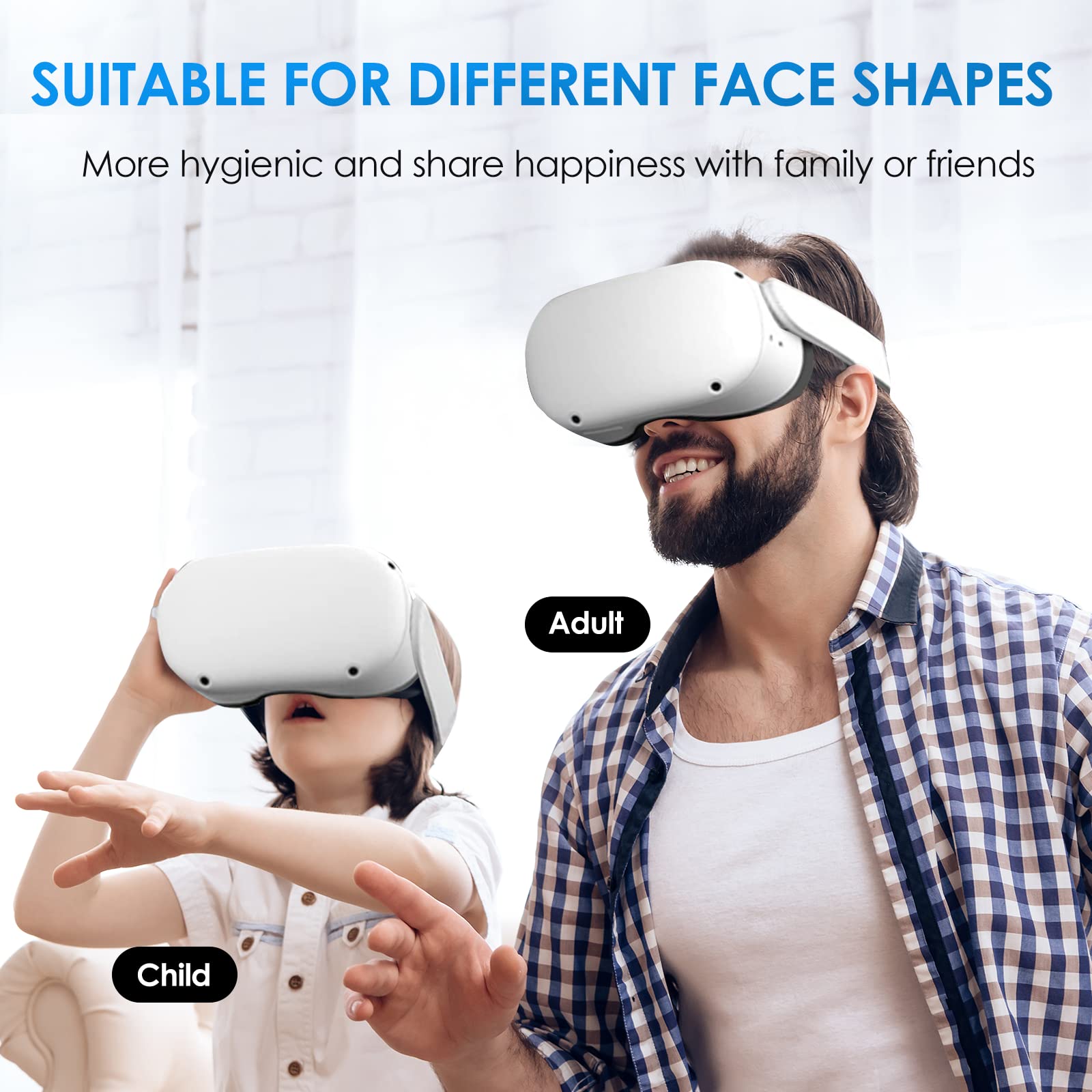SUPERUS Interfaccia Facciale per Oculus/Meta Quest 2 Accessori (Versione Aggiornata), con 2 Sostituzione Della Schiuma, Nasello Anti Luce, Protezione Lenti e Distanziatore per Occhiali (Kit 7 in 1)