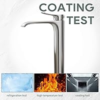 Vista 6 de Tall Vessel Sink Faucet Bathroom Waterfall Faucet Brushed Nickel Finished Single Handle Matte Black Vanity Bathroom Faucet Basin Mixer Tap with