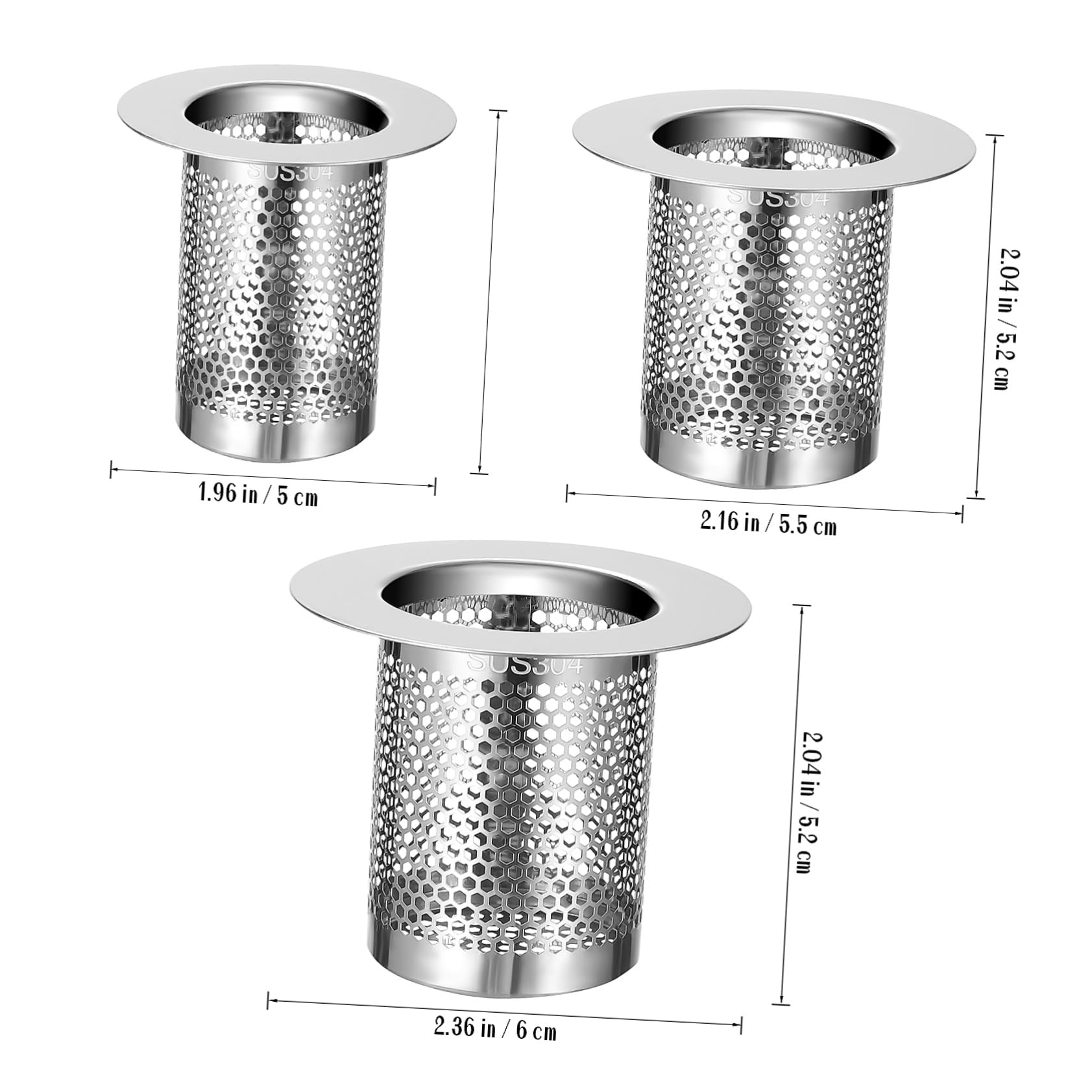 STOBOK 5 Sätze Abflussfilter Teiliges Abflusssieb Für Waschbecken Und Rostfrei Installieren Mit Einzigartigem Design Für Effektive Abflussfilterung 3 Stücke * 5