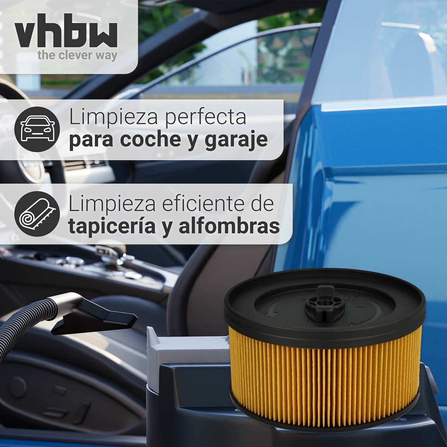 Vhbw 2x Filtro Plisado Compatible Con Rowenta RD 210, RD 400_FR FR, RD 400_BE BE, RD 400, RD 406 Aspiradora - Amarillo Naranja Lavable