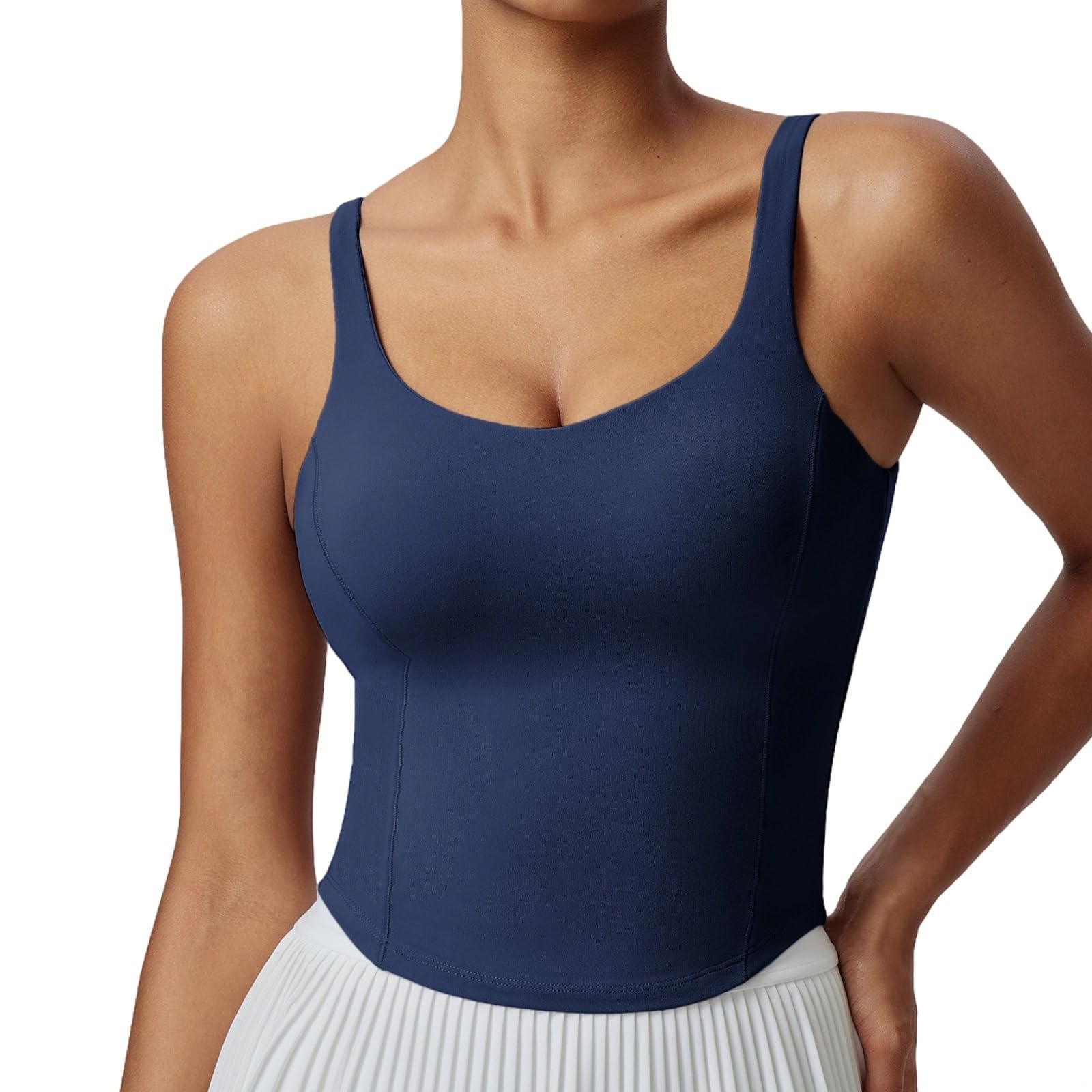 Bezszwowy biustonosz sportowy o wysokim wsparciu dla kobiet, duży krój biustu, wyściełana i oddychająca tkanina nylonowa spandex, rozmiar XXXL do intensywnych treningów, niebieski, NIEBIESKI, Rozmiar