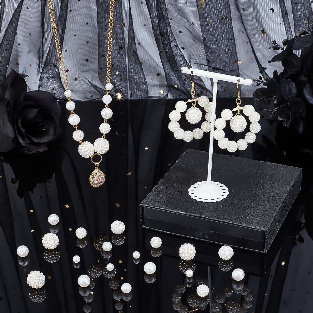 PH PandaHall 330pcs Imitation Pearl Berry Beads Round Pearl Beads Bayberry Bead 2 Styles Ball Bead Spacers for Earring Bracelet Necklace Jewelry Making DIY Crafts, Beige, 6/8/9.5/10/12/14mm - Image 4