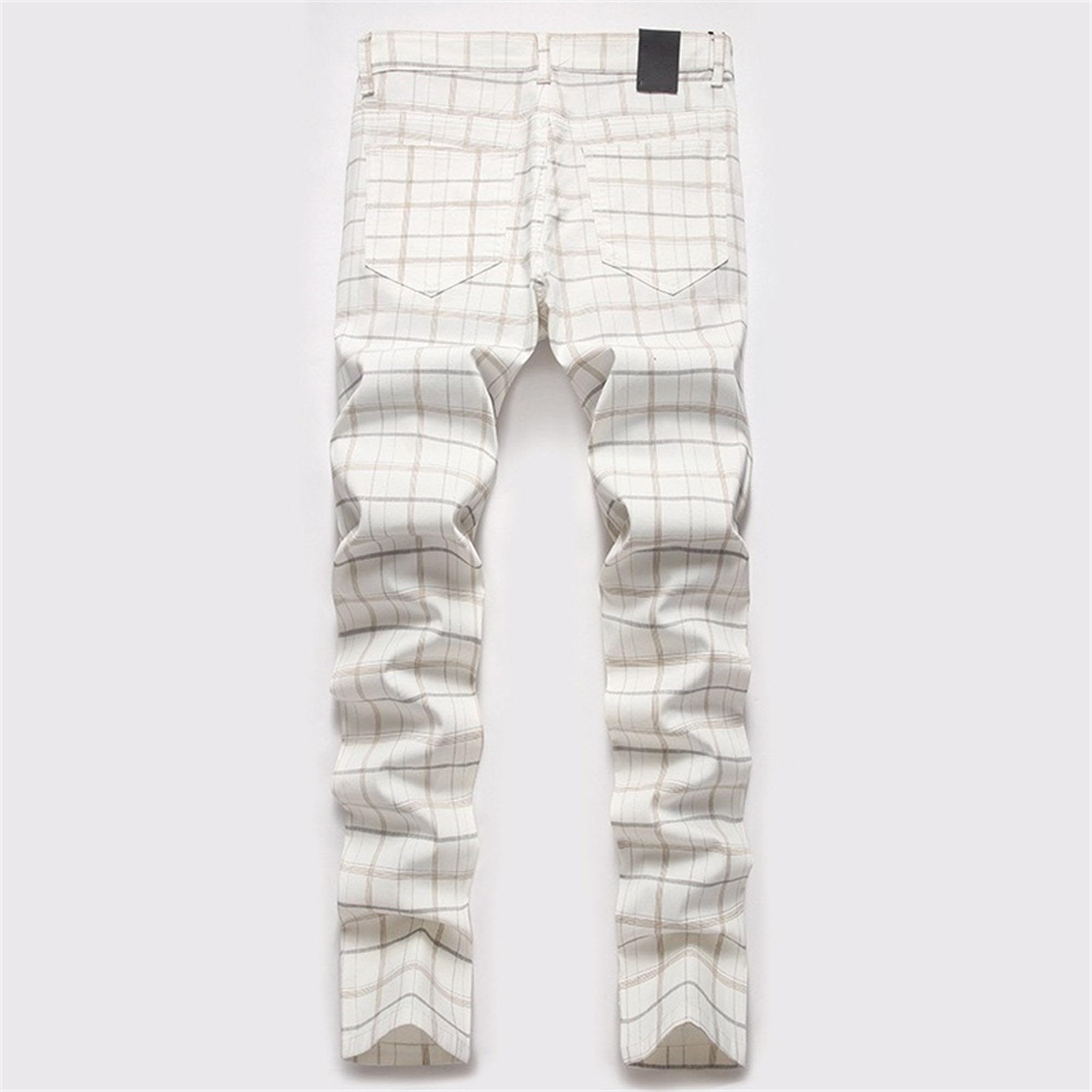 Pantaloni chino da uomo a quadri dritti Slim Fit Business Dress Chinos Pantaloni classici Plaid Pant per gli uomini