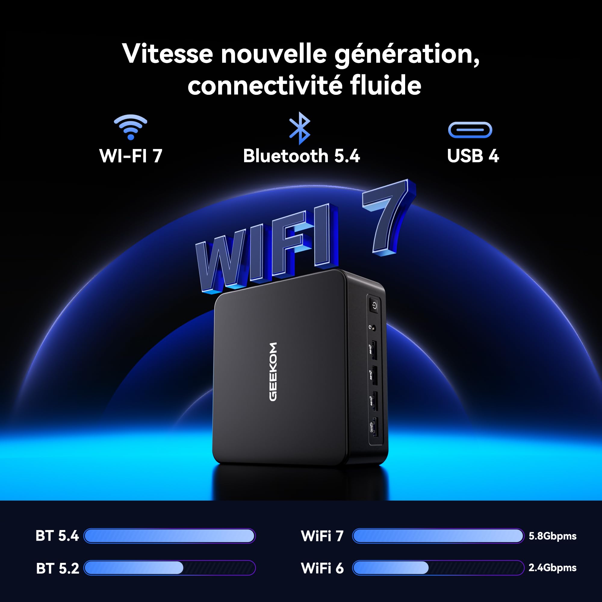 GEEKOM IT13 Max Business Mini PC avec U9-185H, 24Go LPDDR5 RAM, 500Go SSD