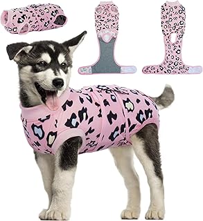 Kuoser Dog Recovery Suit for Dogs After Surgery,Professional Surgical Onesie for Female Male Dogs Spay Neuter,Soft Dog Surgery Suit Bodysuit for Abdominal Wounds Skin Disease,Pink Leopard XS - Buy now
