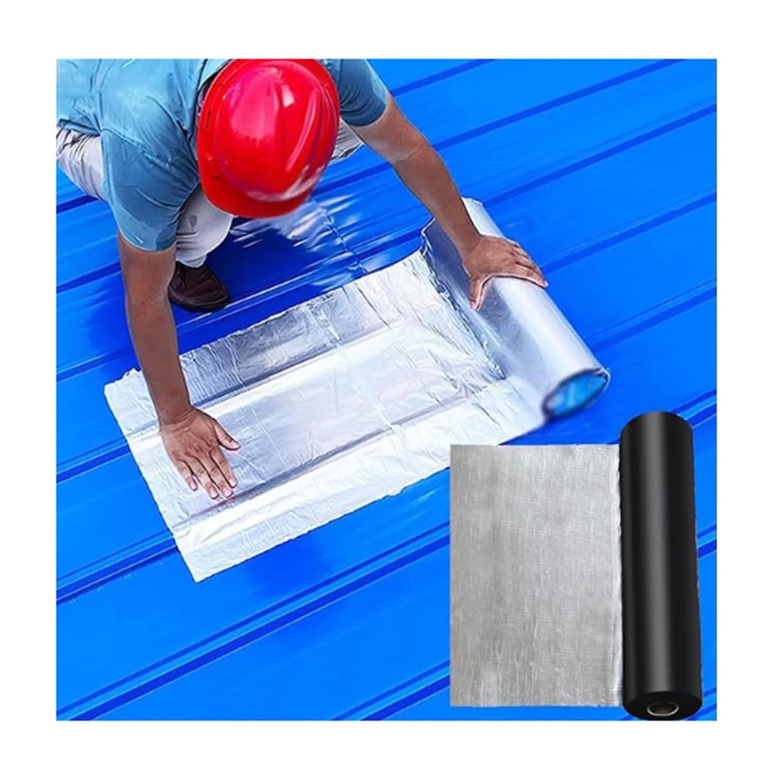 ASDQWER Self-Adhesive Roof Repair Bitumen Tape，Outdoor Roof Foundation Ice and Water Shield，Bitumen Waterproofing Membrane Roll，for Roof Leaks,Surface Cracks,Window sill Gaps(THK1.5mm/W1*L9m)