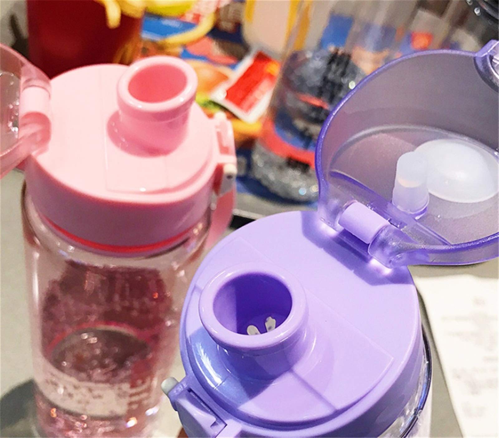 Botella de Agua Deportiva, Botella para Gimnasio, Escuela, Viajes al Aire Libre, Botella Infusor de té portátil a Prueba de Fugas, Botellas de Bebida, Vasos de plástico para Estudiantes