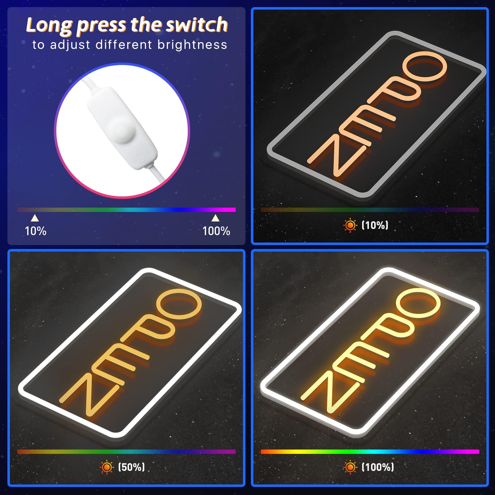 SOLIDEE Neon Gamepad Neon LEDAlimenté par USB Enseigne Lumineuse Decor