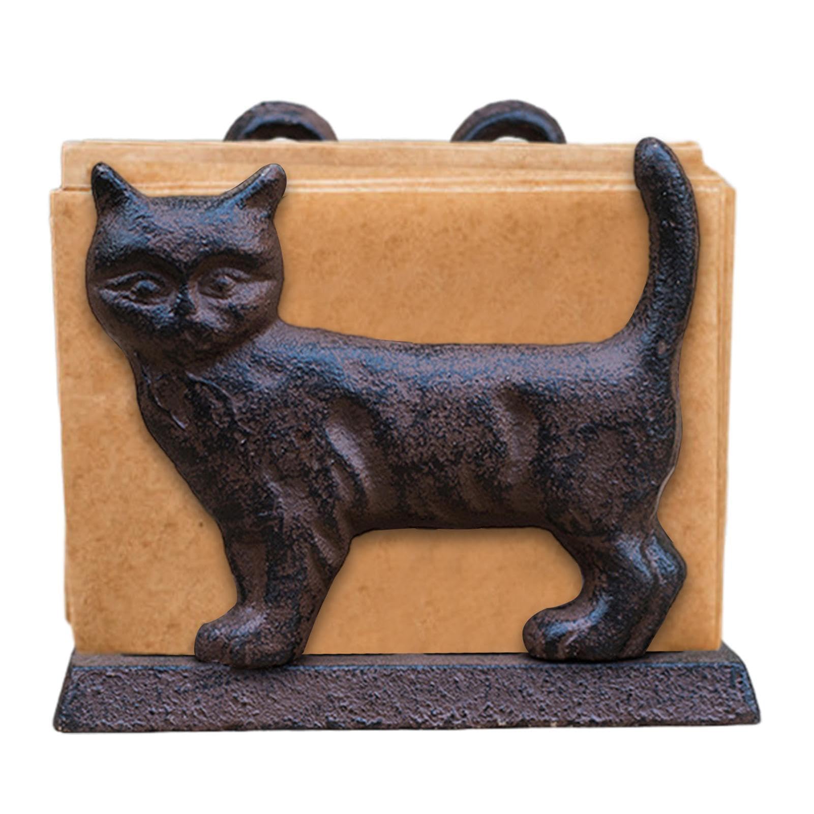 Sungmor Portatovaglioli In Ghisa Vintage Con Forchetta E Cucchiaio, Dimensione 13x6,3x11,4 Cm