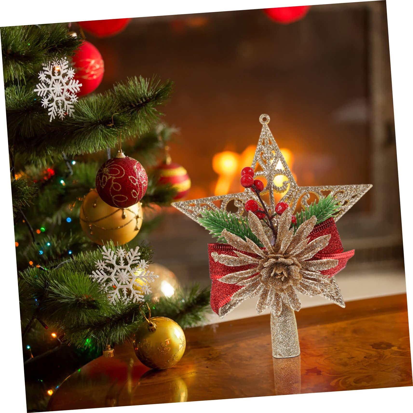 Amazon.co.jp: Ciieeo クリスマスツリー用五芒星の飾り ヴィンテージ風