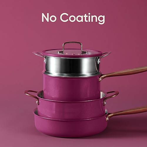 Miniatura 5 de CAROTE Juego de 24 piezas de utensilios de cocina de acero inoxidable de tres capas, juego de ollas y sartenes, juegos de cocina de inducción no