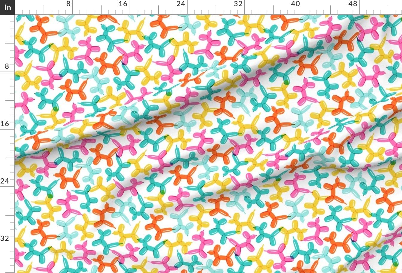 Spoonflower Fabric - Balloon Dogs Light Bright Rainbow Balloons Cute Kids Room Pastels Printed on Minky Fabric by The Yard - Sewing Baby Blankets Quilt Backing Plush