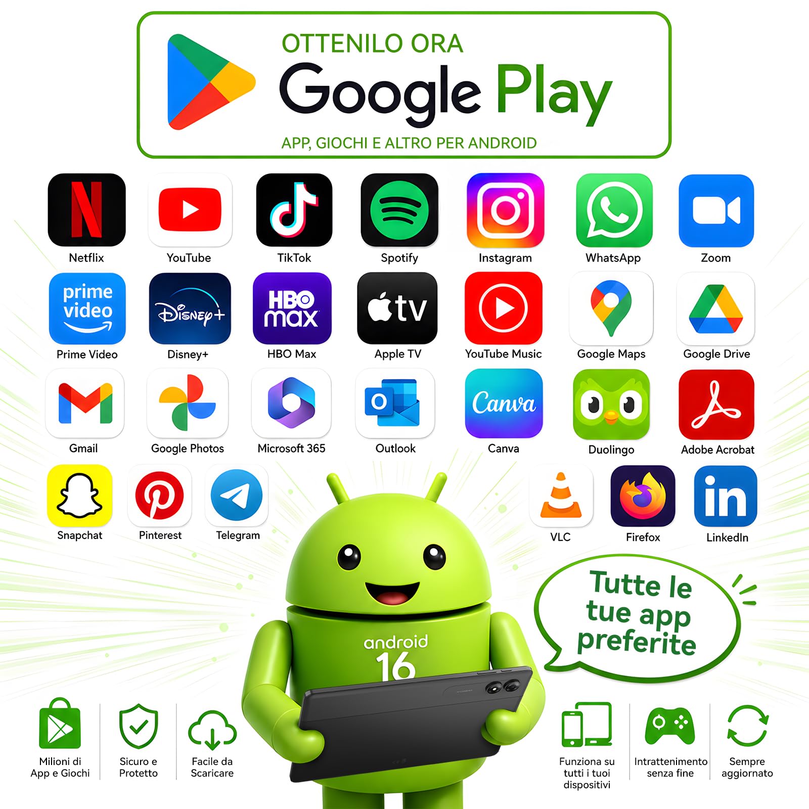 2026 T30 Tablet 11 pollici Android 16 – Android Tablet per Studio & Serie