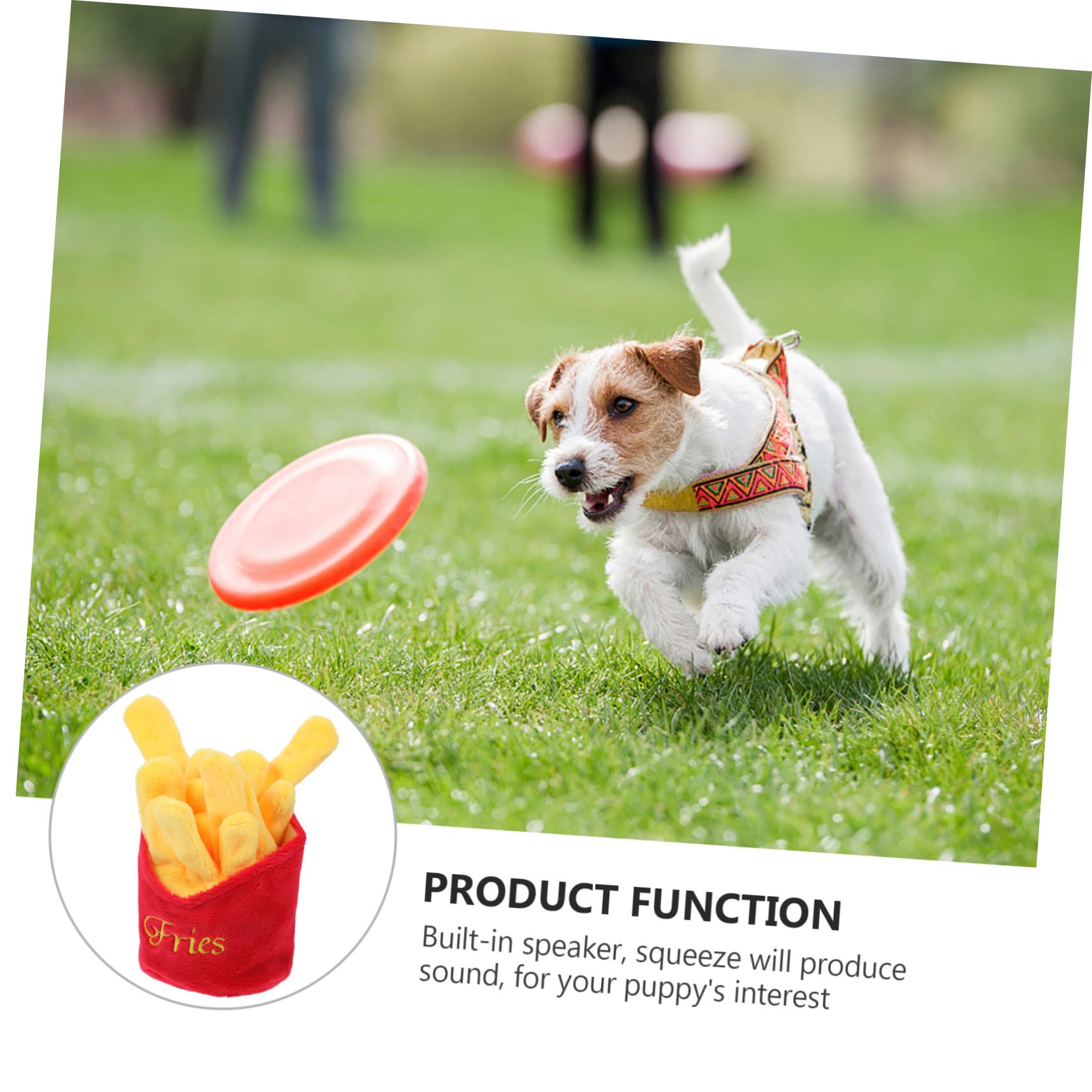 SUPVOX Jouet pour Chien en Peluche Rouge Imitation Nourriture Fonction Sonore et Résistant à Mastication, pour Mâcher et Tirer