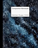 Vista 1 de Galaxy Composition Notebook Wide Ruled Blank Lined Paper Notebook Journal, 7.5" x 9.25" Space Galaxy composition notebook. Perfect Writing Journal