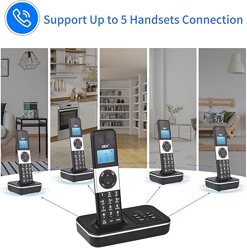 Miniatura 8 de D1002 TAM-T Teléfono inalámbrico de 3 teléfonos con contestador automático Identificador de llamadasllamada en espera LCD de 1.6 pulgadas Pantalla