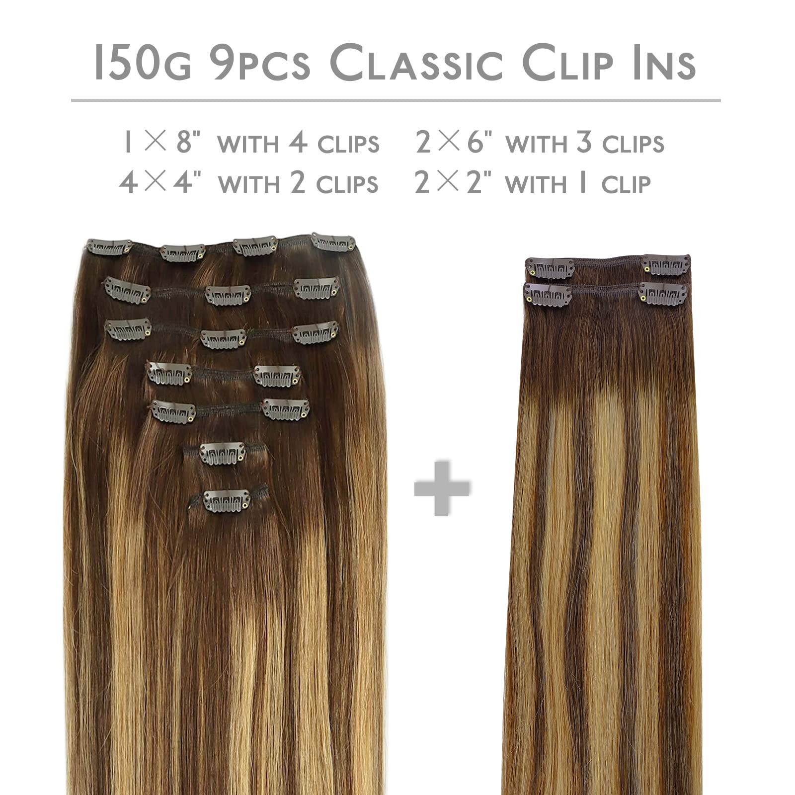 WENNALIFE Clip in Hair Extensions Human Hair 16 Inch 120g 7pcs Dark Brown Hair Extensions Clip in for Women Real Human Hair Double Weft Rallonge Cheveux Humain Extension Real Hair Extensions — view 237