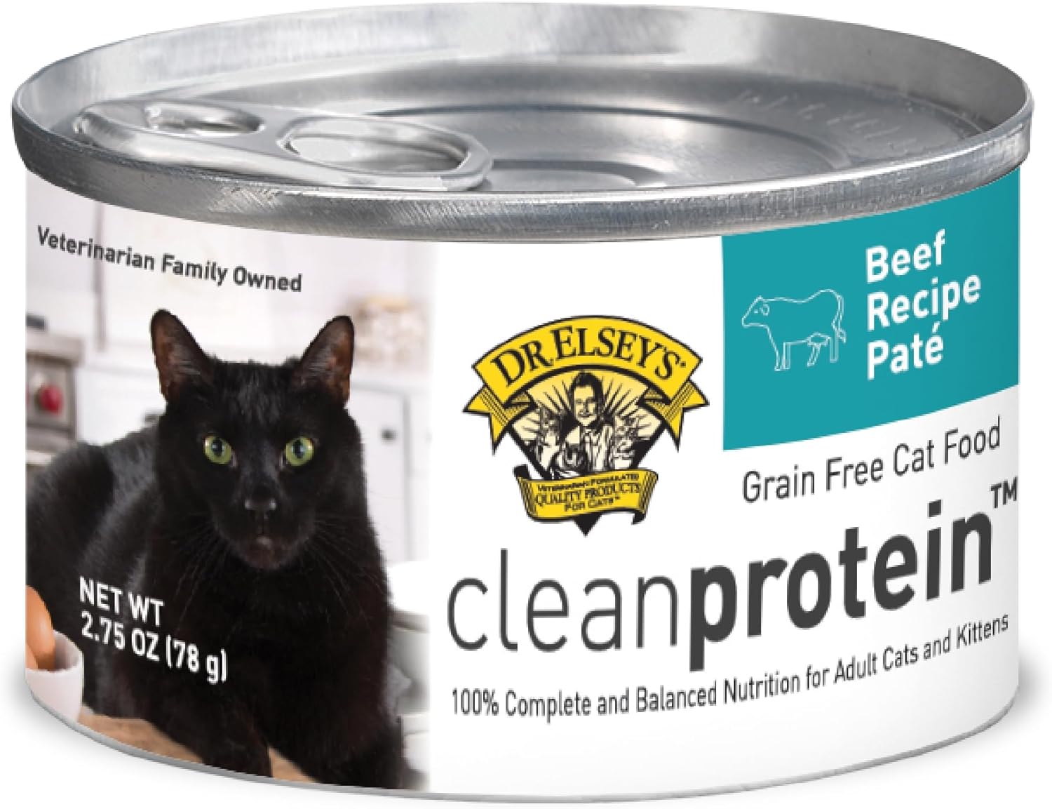 Dr. Elsey's cleanprotein Beef Recipe Wet Cat Food (Case of 24), 2.75 oz Canned Food
