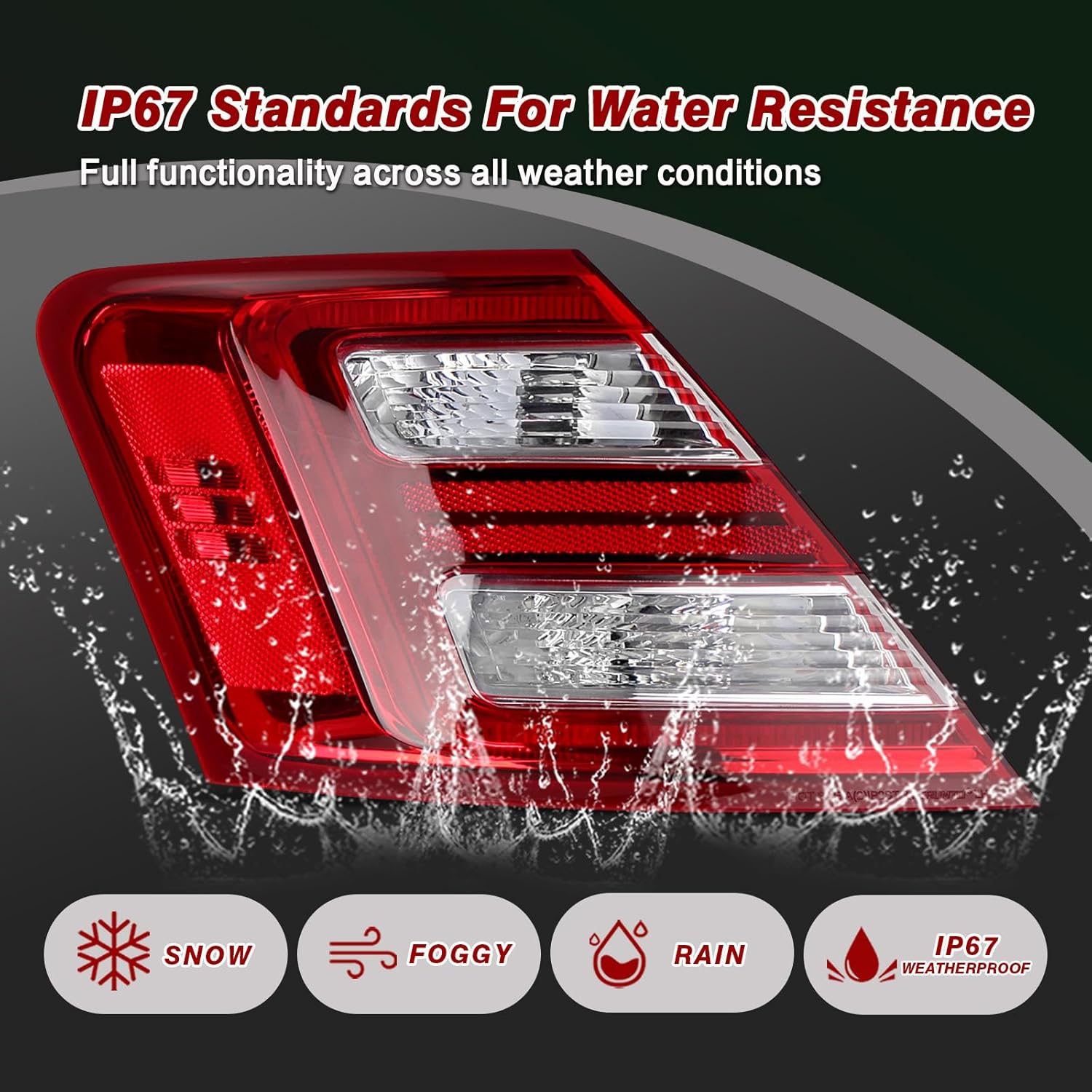 LED Outside Tail Light Assembly Compatible with 2013 2014 2015 2016 2017 2018 2019 Ford Taurus Taillight Rear Brake Lamp Signal Assembly (Left Driver Side)