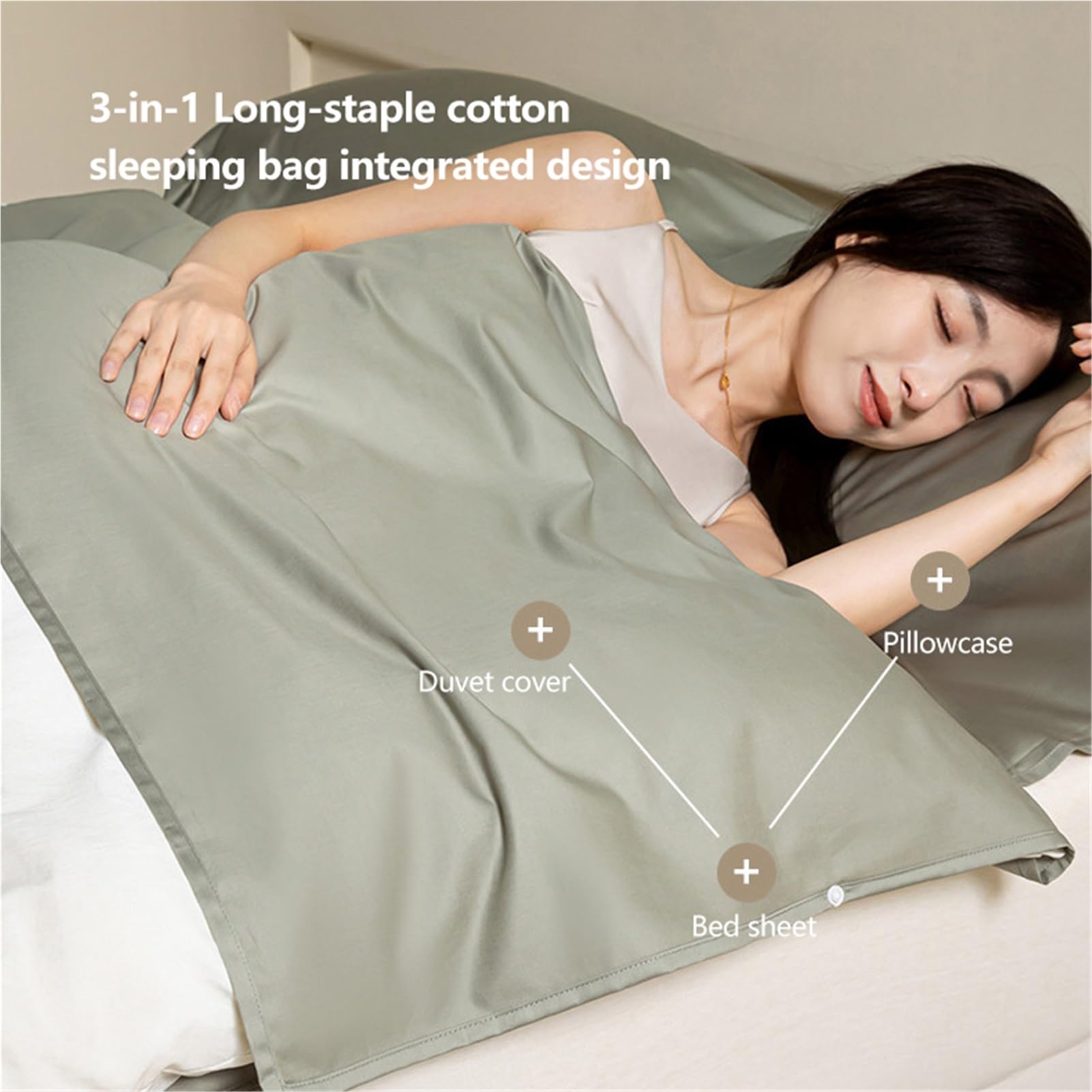 Sacco a Pelo Ultraleggero Leggera Compatto Lenzuola da Viaggio Sacco a Pelo Adulti Comodo Morbido Come la Seta for Zaino in Spalla Hotel Campeggi Ostelli(Dark Green,130x210cm-51x82)