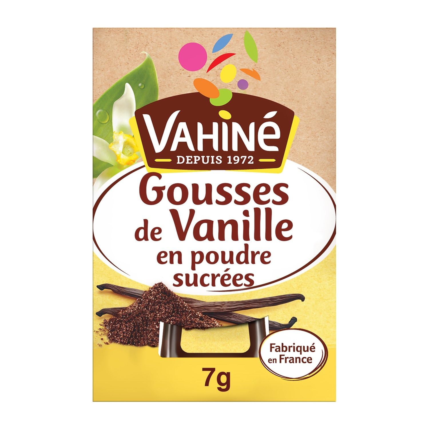 Saveur authentique et pratique pour vos pâtisseries — VAHINE Vanille en Poudre, Gousses de vanille sucrées, Fabriqué en France, Sachet de 7g - Lot de 3