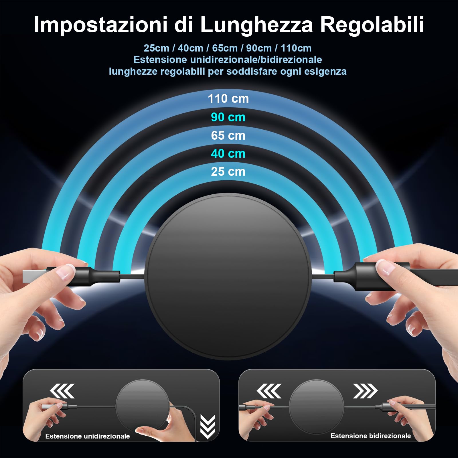 Multi Cavo di Ricarica,(6A 1.1M) Multiplo USB C 3 in 1, Cavo di Ricarica USB Multipla con Porta Phone Micro USB Tipo C per Phone, Tablet, Galaxy, Google