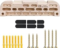 Vista 1 de TWO STONES Wooden Hangboard Rock Climbing Pull Up Bar Designed Training for Climbing, Wooden Fingerboard Climbing Training Board for Building Core
