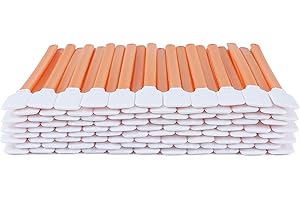 Orange 0.53" Large Flat Polyester Head Microfiber Cleaning Swabs (100 pcs)