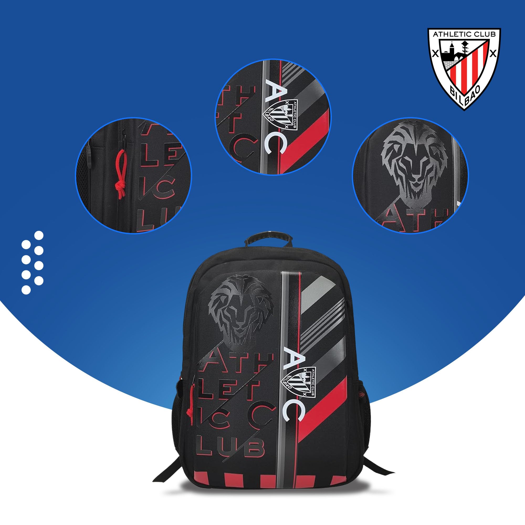CYPBRANDS Athletic Club Mochila Escolar Fútbol Negro