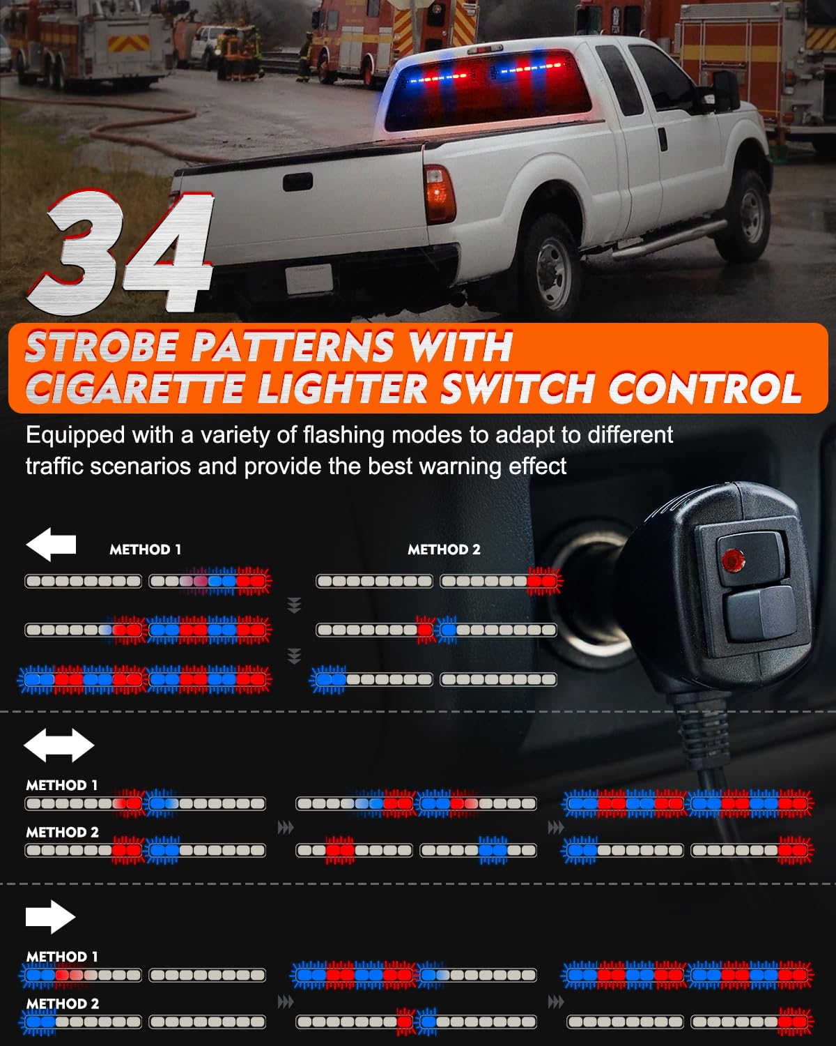 Snapklik.com : LUMENIX Strobe Traffic Advisor Lights Bar For Work ...