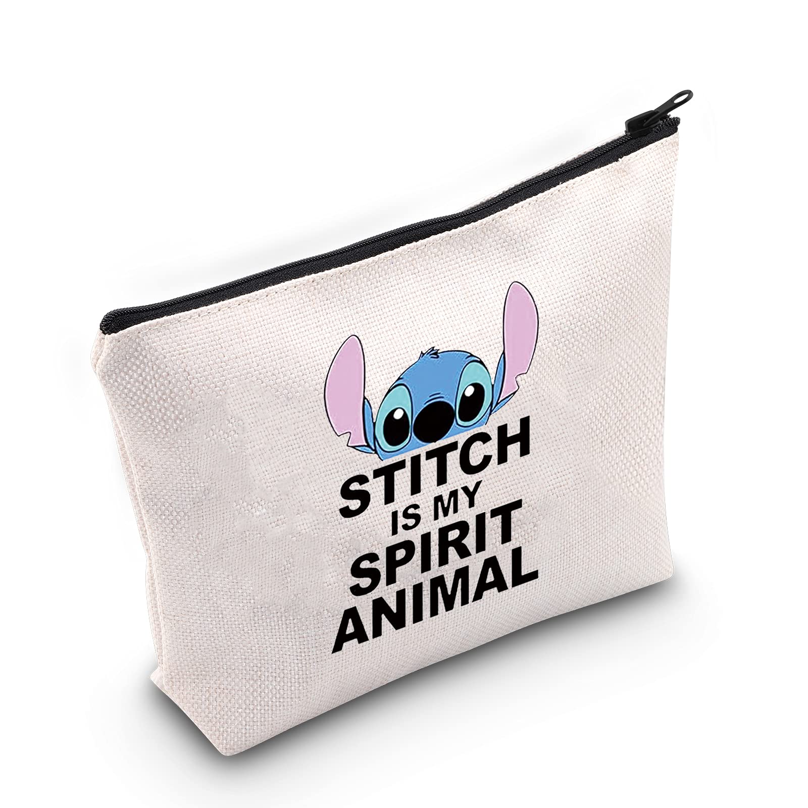 LEVLOFunny Cartoon Character Fans Cosmetic Make up Bag Hawaiian Trip Inspired Gift Cartoon My Spirit Animal Makeup Zipper Pouch Bag, Cartoon Spirit Animal