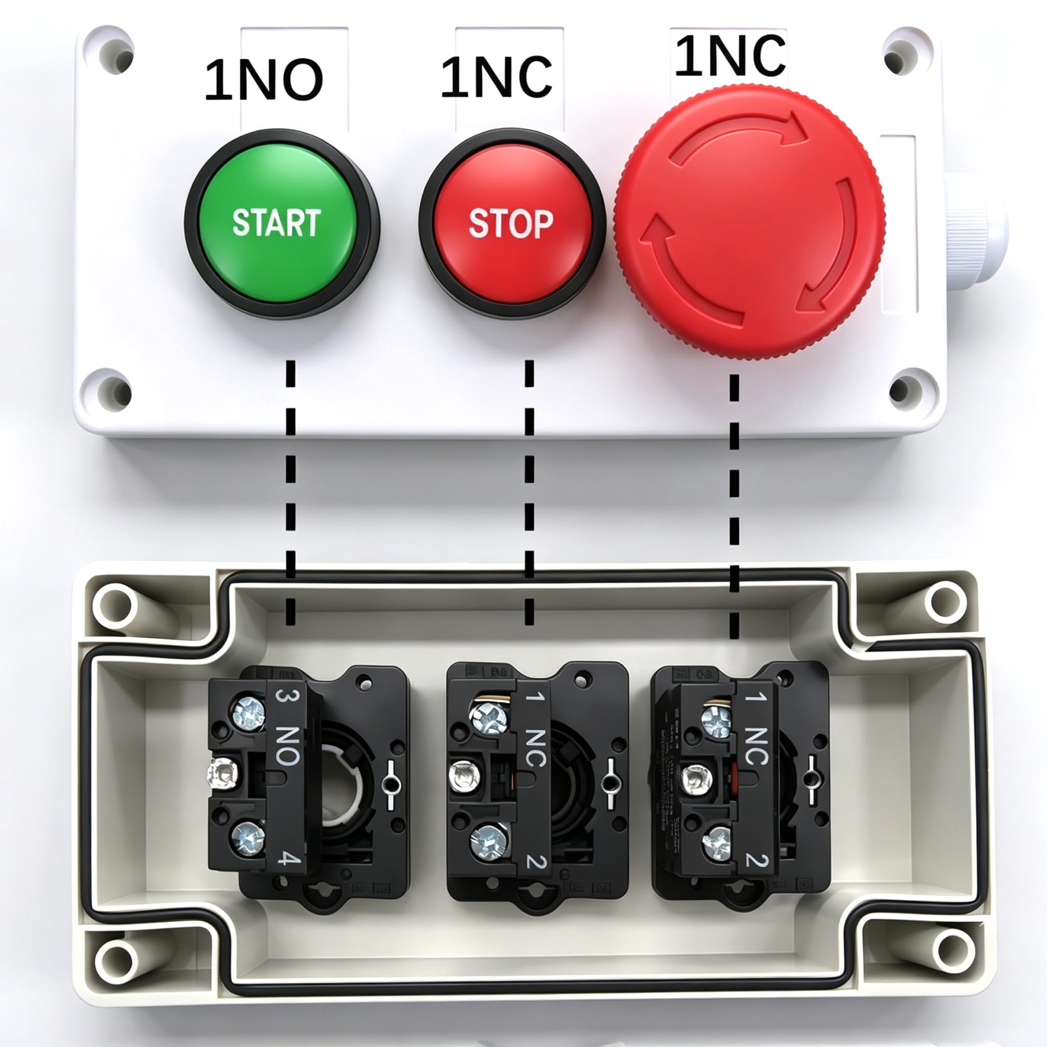 mxuteuk Momentary Start Stop Switch Push Button + 1NC Red Mushroom