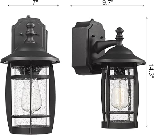 Miniatura 3 de Luminzone Luces de porche al aire libre con salida GFCI, lámpara de pared del atardecer al amanecer, lámpara de pared para porche, linterna de pared