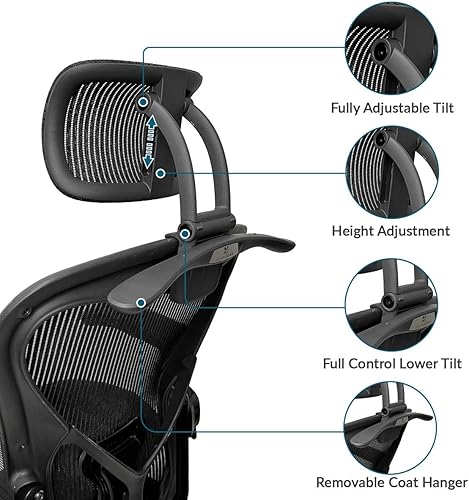 Miniatura 10 de ERGOKING Reposacabezas para silla de oficina, accesorio para reposacabezas de silla de oficina compatible con Herman Miller Aeron Remastered, altura