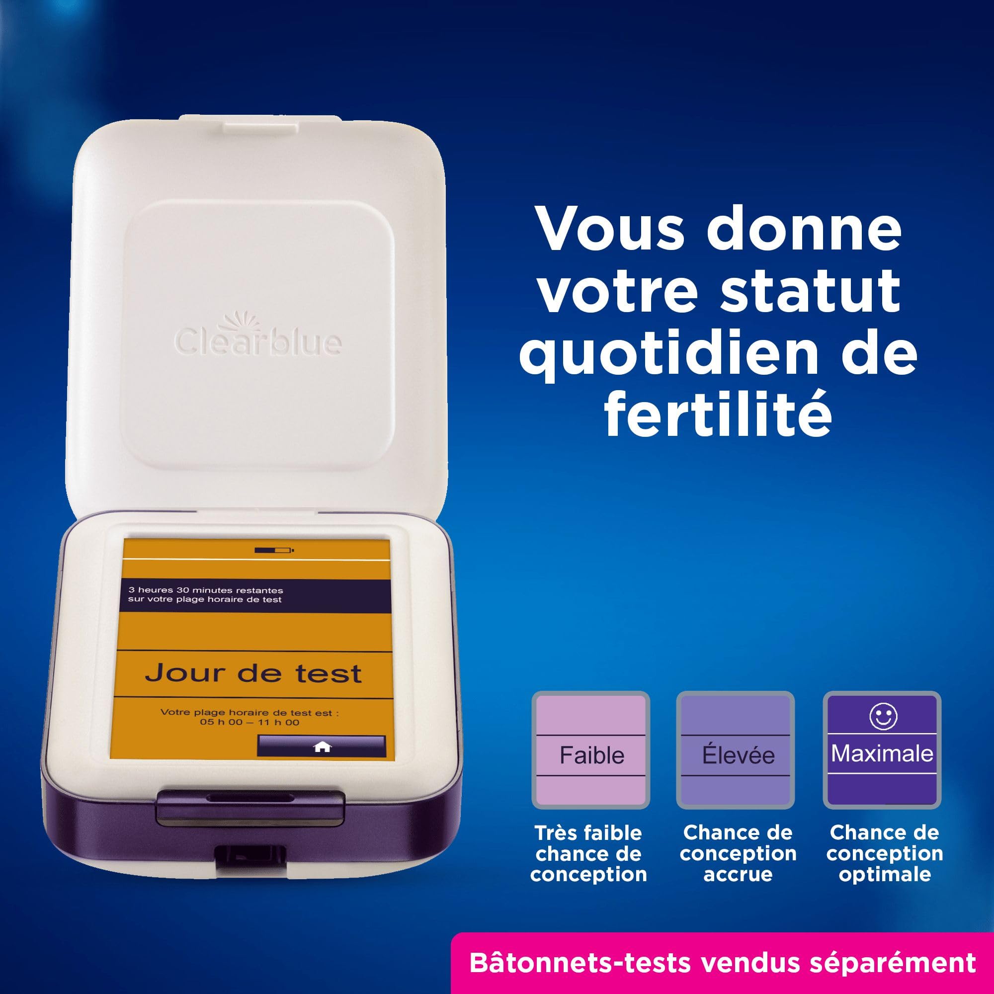 Clearblue Moniteur À Ecran Tactile De Fertilité Avancé, Teste Ovulation & Grossesse, Augmente Vos Chances de Concevoir Naturellement De 89% (Bâtonnets-Tests Vendus Séparément), L'Emballage peut varier