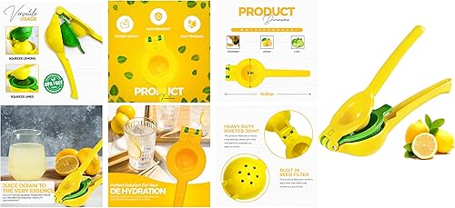 Miniatura 8 de The HomeFlow Co.'s - Exprimidor manual grande 2 en 1, exprimidor de frutas, exprimidor de mano de alta resistencia, fácil de usar y limpiar, extrae