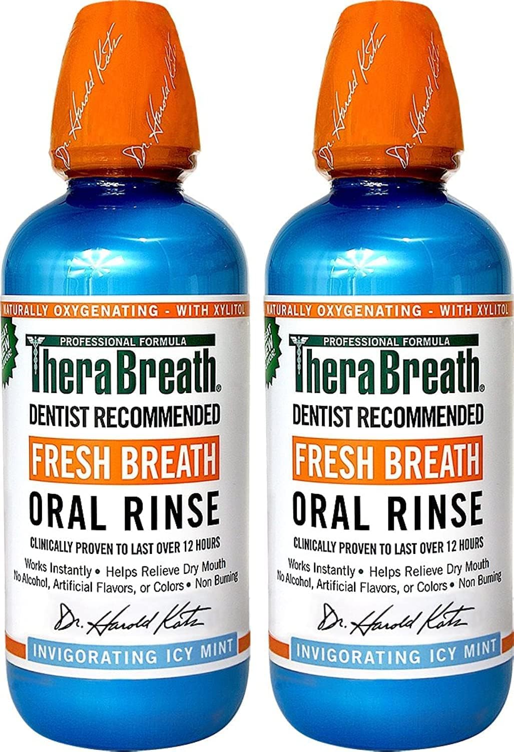 Dentist Recommended Fresh Breath Oral Rinse - Icy Mint Flavor, 16 Fl Oz (Pack of 2)