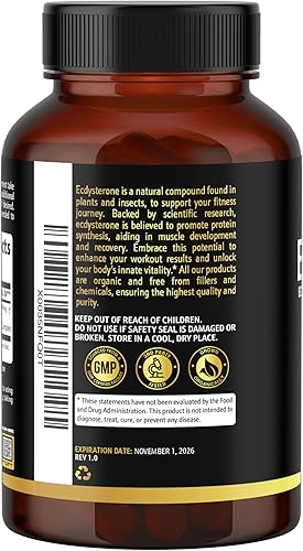 Miniatura 8 de Earth Elixir Ecdysterone Supplements 900mg (180Capsules) – Made in USA - Muscle Building Supplements for Men w/ 95% Beta Ecdysterone