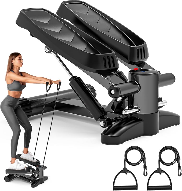 Bubbacare Mini Stepper 150 kg terhelhetőséggel, ellenállásos szalagokkal és LCD kijelzővel