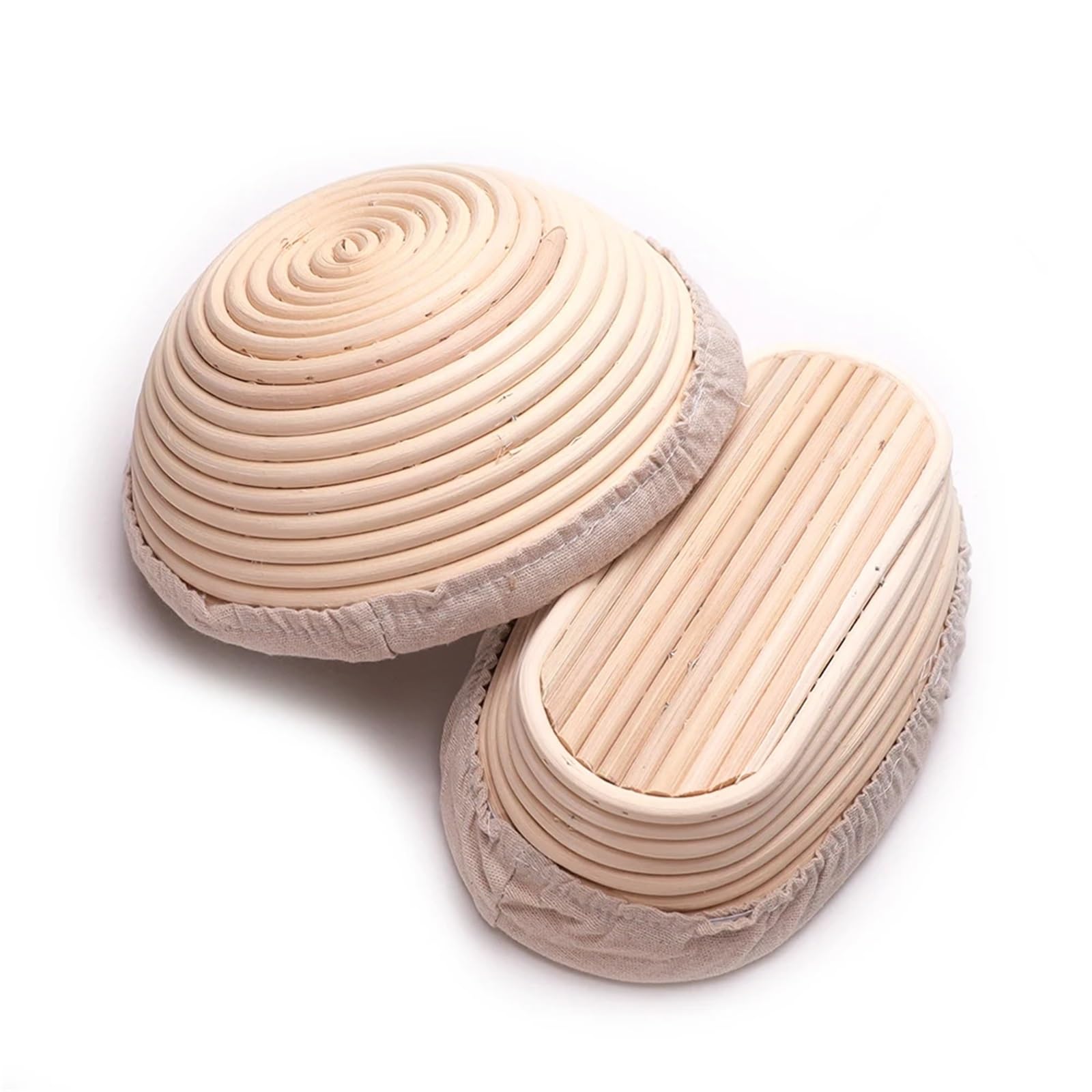 Cesta for fermentar pan, cesta for masa madre, de ratán Natural for hornear, incluye forro tela y raspador Para Hornear Pan(Round 13x6cm)
