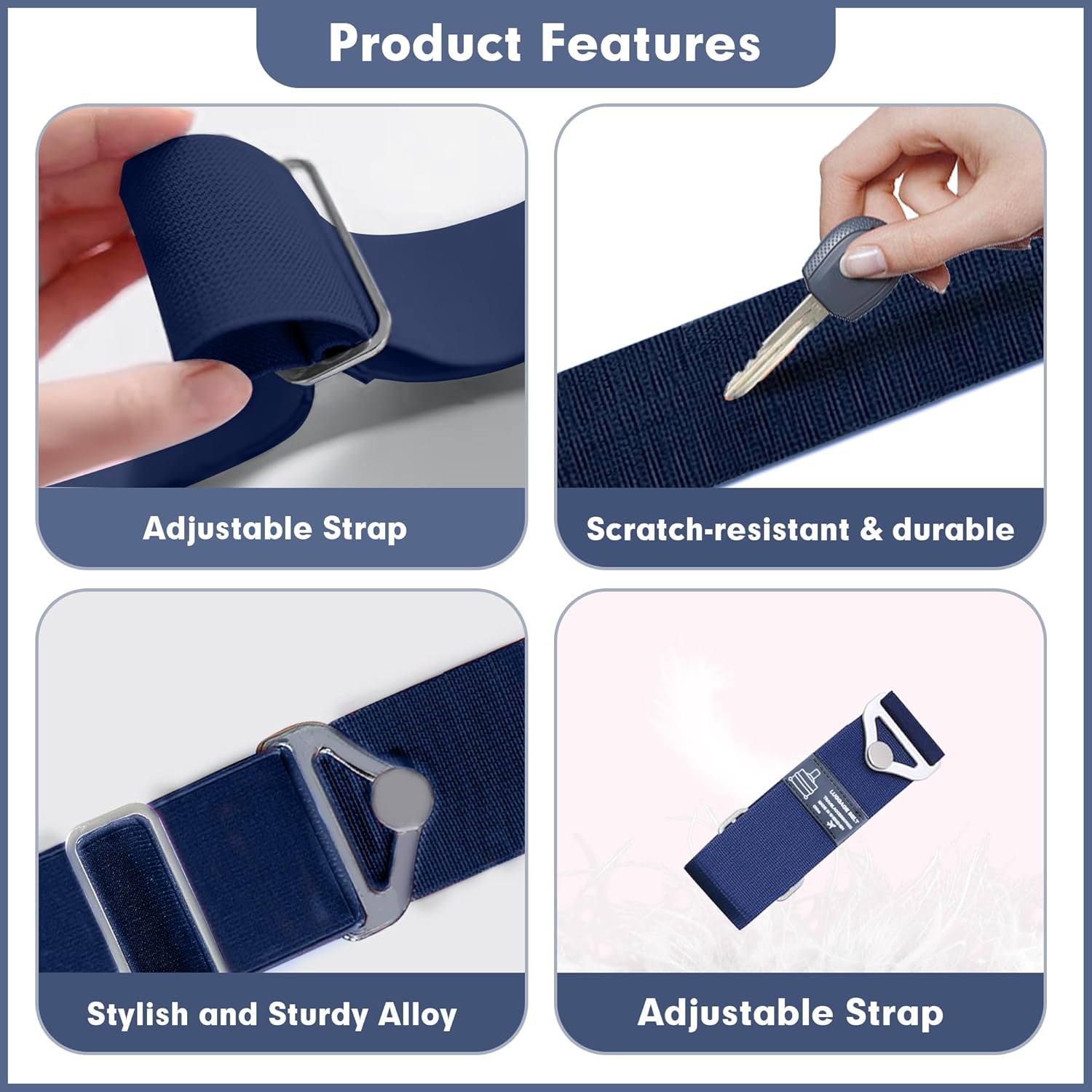 LvliLighting(ラゲッジオーバーハンドル)用2イン1トラベルベルト、バッグ追加バンジー荷物ストラップスーツケース、合金バッ