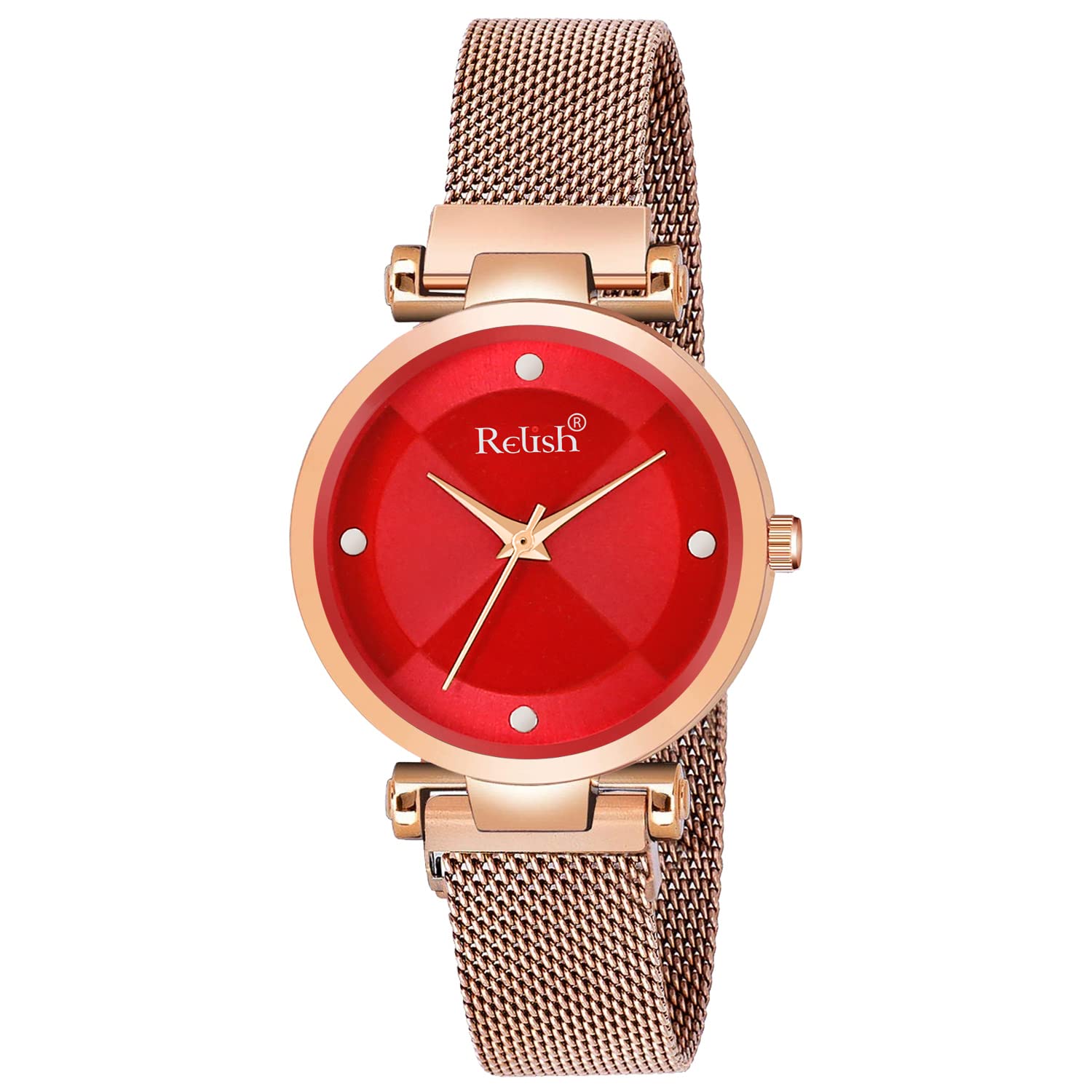 Relish Analog Casual Metal Chain Red Dial Watch for Sister, Girls, Girlfriend, Women and Wife (Band: 18mm, Rose Gold) (B09XQYHJYH) Amazon Price History, Amazon Price Tracker