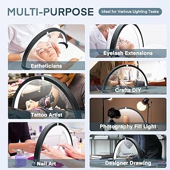 MINIEAR Lámpara De Media Luna Para Escritorio De Uñas, Luz
