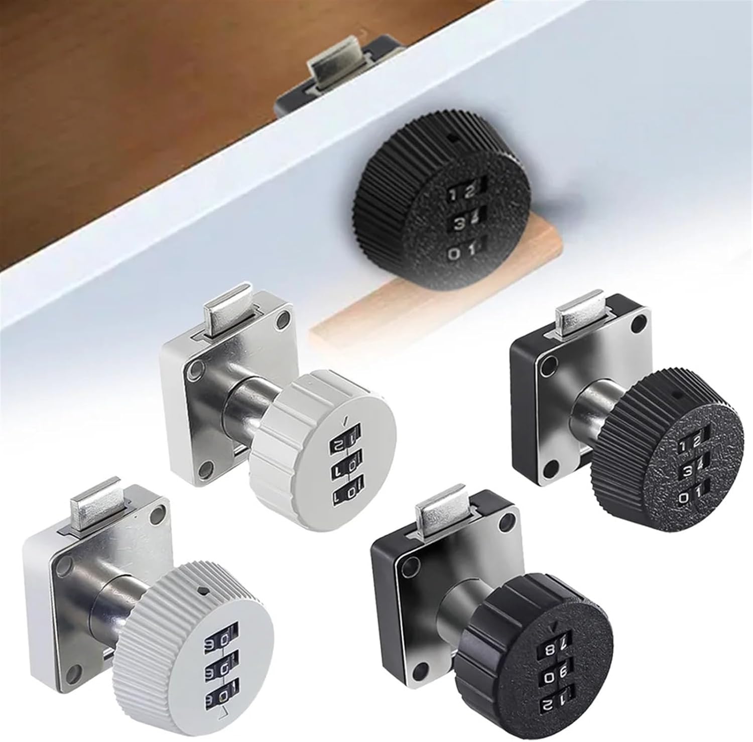 Zinc Alloy Drawer Code Lock 3 Digit Combination Password Keyless Drawer Cam Lock Cabinet Box Wardrobe Furniture Hardware 1Pcs(C)