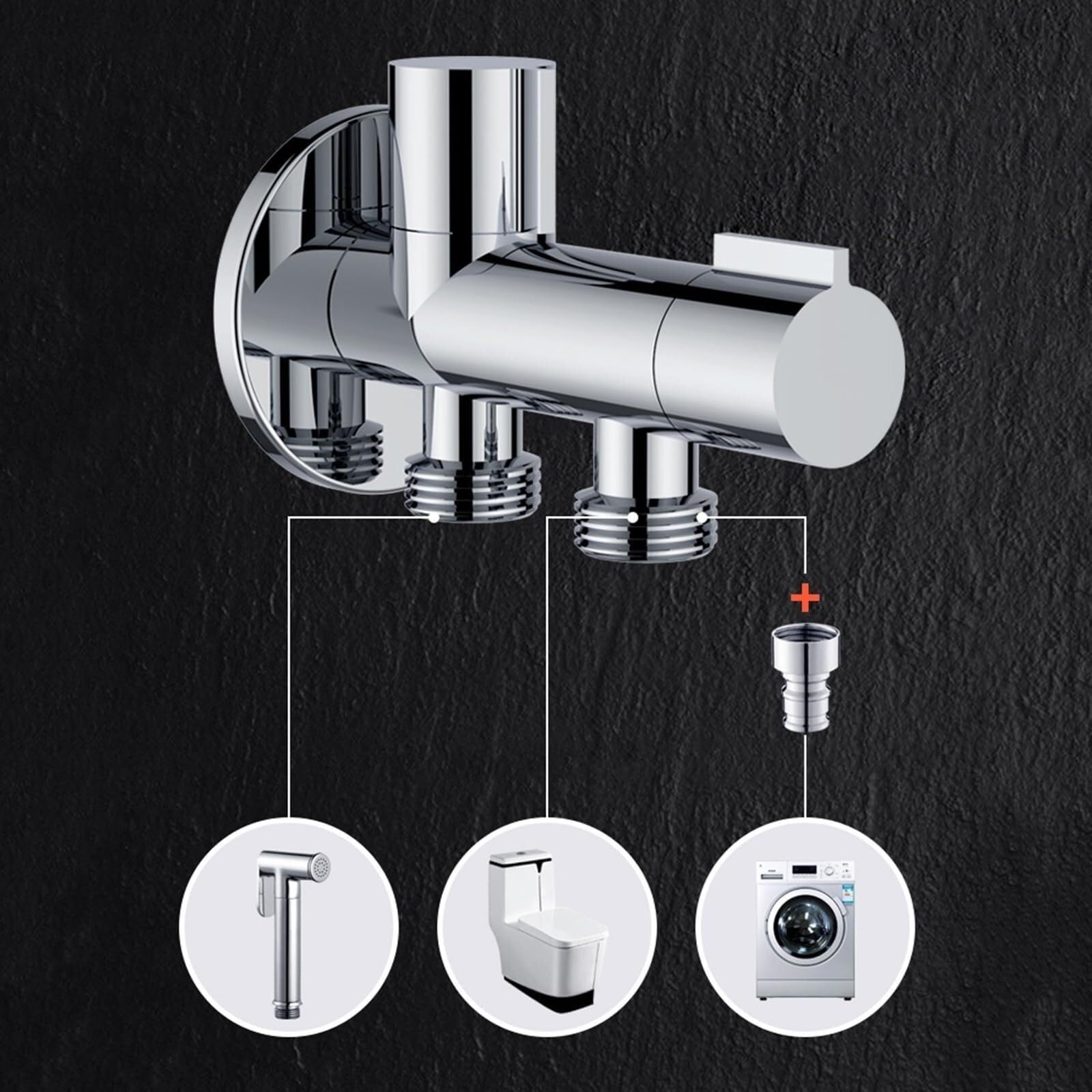 Ensemble de douche de bidet en laiton de qualité supérieure - Pulvérisateur portatif à valve G1/2" pour l'hygiène personnelle, solution ultime de douche de toilette pour une meilleure propreté et une