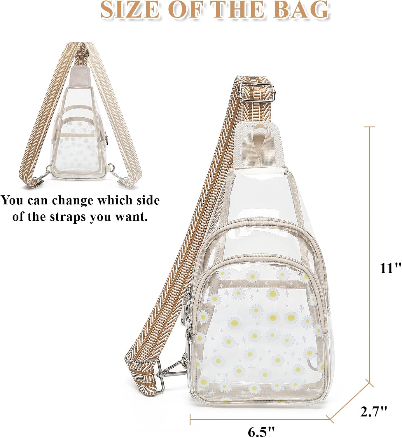 Clear Bag for Stadium Events, Clear Purse Stadium Crossbody Bag, Transparent Sling Bag for Concerts Sports - Image 5